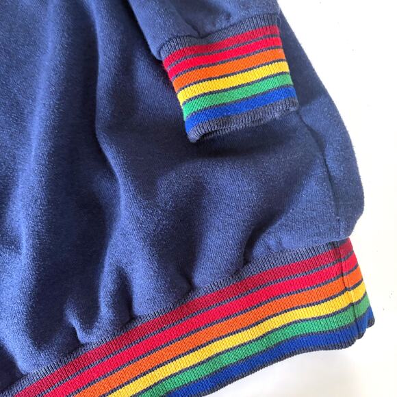 AVIATOR NATION Rainbow Stripes Sweatshirt in Navy Size S - Picture 11 of 13